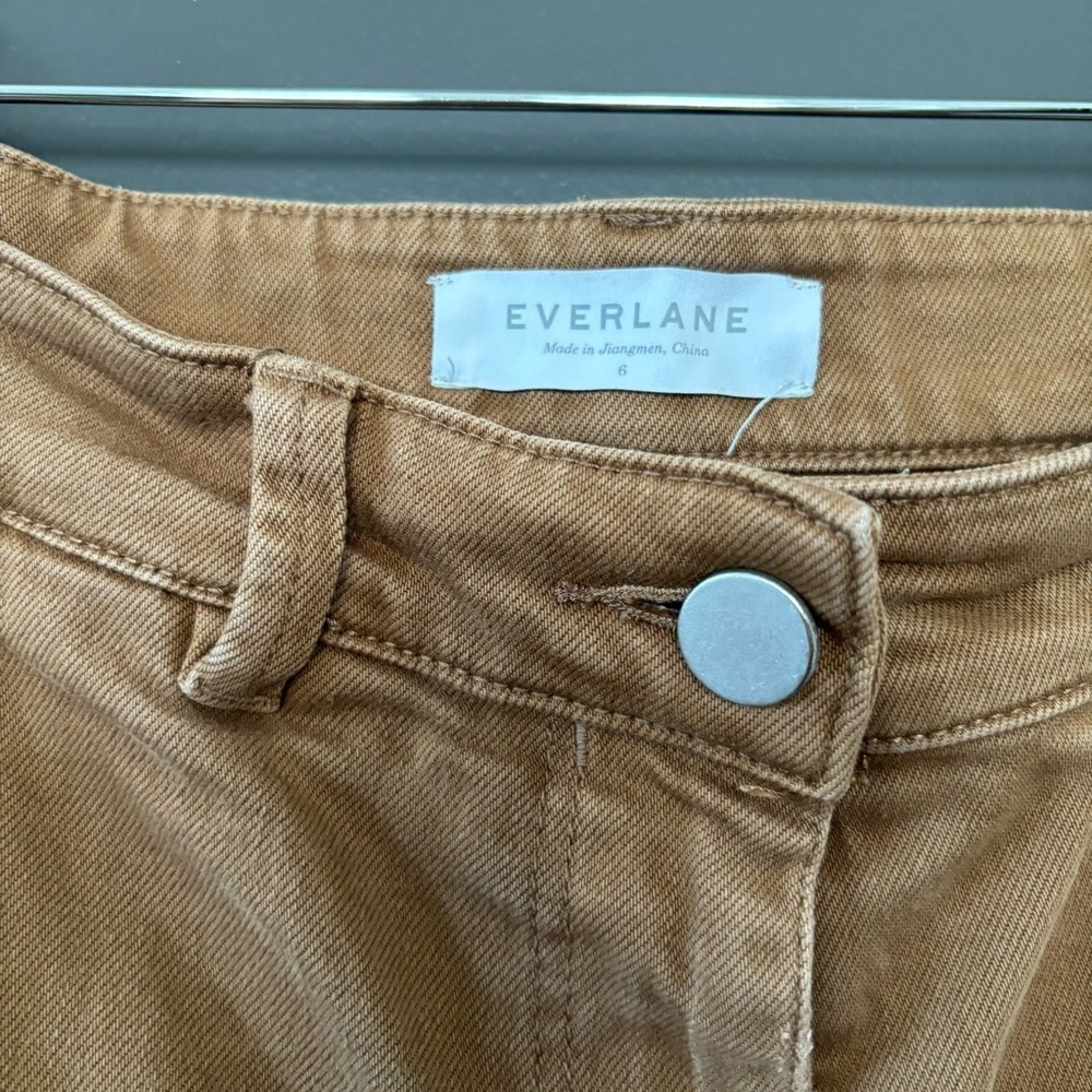 Everlane Straight-Leg Crop Barrel Jean Light Brown Mustard Carpenter Size 6 - Picture 6 of 6